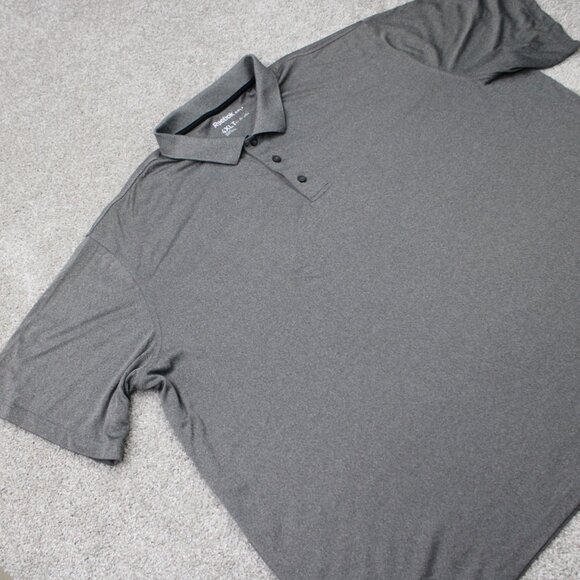 Reebok Golf Polo Shirt Mens 4XLT XXXXL-Tall Gray Polyester Short Sleeve Pullover - Picture 6 of 13